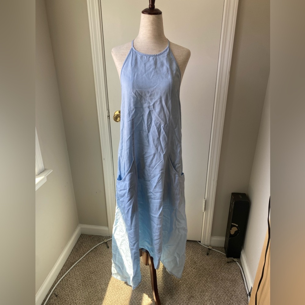 ULLA JOHNSON Women's Denim Primiti Front Denim Dress Open Back 2